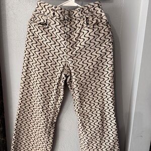 Stradivarius printed dad jeans in brown retro print